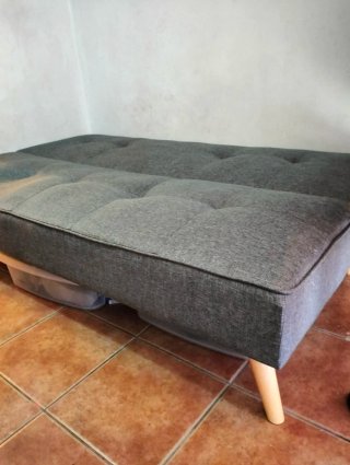 Sofá Cama Gris y Multicolor