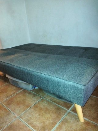 Sofá Cama Gris y Multicolor