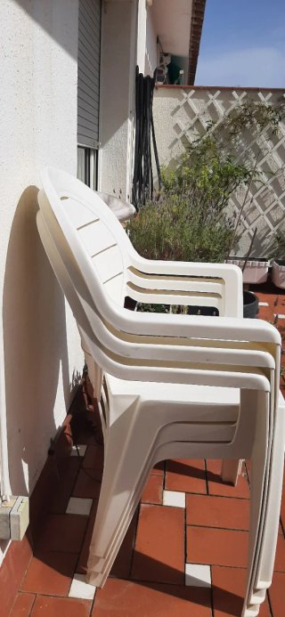 4 Sillas de Jardín Plástico Blancas