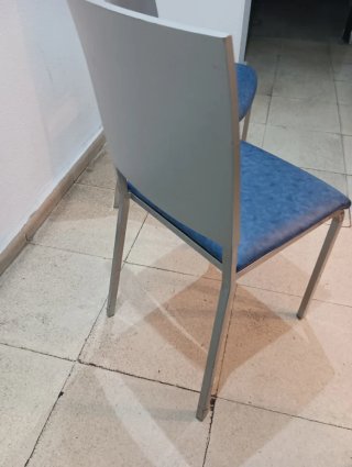 2 Sillas Aluminio Azul y Gris, 10€