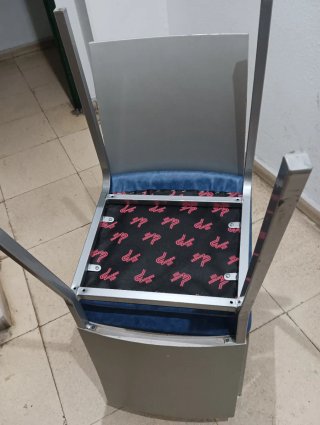 2 Sillas Aluminio Azul y Gris, 10€