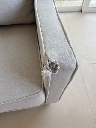 Sofá cama de 3 plazas beige/gris