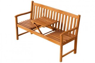 Banco de jardín madera con mesa plegable