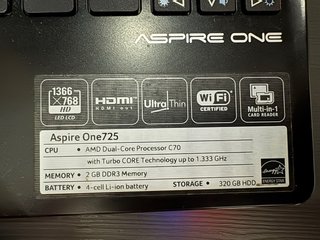 Mini portatile Acer Aspire One nero