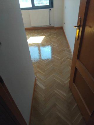 Parquet de madera y pinturas