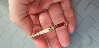 Elegante bracciale rigido ovale placcato oro