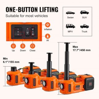 Gato Hidráulico Eléctrico para Automóviles 5 Toneladas 12V con Compresor de Aire Incorporado