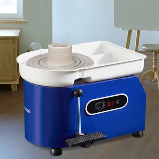 Rueda de Alfarero 27.9 cm Rueda de Cerámica con Pedal de Pie Herramientas de Esculpido Delantal 450W