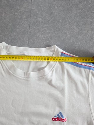 T-shirt Adidas Vintage Bianca Blu Rossa S