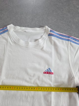 T-shirt Adidas Vintage Bianca Blu Rossa S