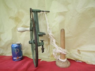 Bobinadora manual para ovillos  lino antigua hierr
