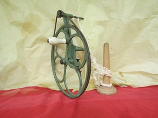 Bobinadora manual para ovillos  lino antigua hierr