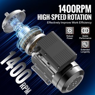 Motor Eléctrico de 1.5KW 1400 rpm, AC 220~240V 9.85A, 90L, Marco B3, Motor de Compresor de Aire Monofásico, Eje Con Diente de 24mm, Rotación CW/CCW para Maquinaria Agrícola y Equipos Generales
