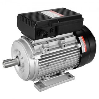 Motor Eléctrico de 1.5KW 1400 rpm, AC 220~240V 9.85A, 90L, Marco B3, Motor de Compresor de Aire Monofásico, Eje Con Diente de 24mm, Rotación CW/CCW para Maquinaria Agrícola y Equipos Generales