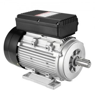 Motor Eléctrico de 1.5KW 1400 rpm, AC 220~240V 9.85A, 90L, Marco B3, Motor de Compresor de Aire Monofásico, Eje Con Diente de 24mm, Rotación CW/CCW para Maquinaria Agrícola y Equipos Generales