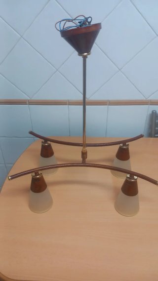 Lámpara de techo madera y metal