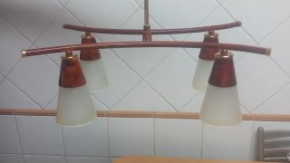 Lámpara de techo madera y metal