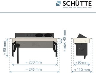 Regleta plegable SCHÜTTE 3074 para encimera