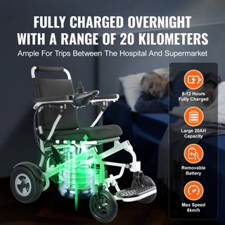 Silla de Ruedas Eléctrica Plegable Inteligente Silla de Poder 300 lbs/136 kg