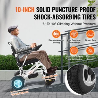 Silla de Ruedas Eléctrica Plegable Inteligente Silla de Poder 300 lbs/136 kg