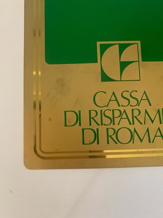Rara Targa Cassa di Risparmio di Roma Vintage