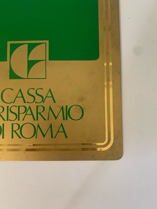 Rara Targa Cassa di Risparmio di Roma Vintage