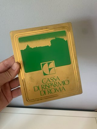 Rara Targa Cassa di Risparmio di Roma Vintage