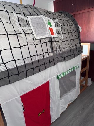 Cama alta Kura Ikea con dosel