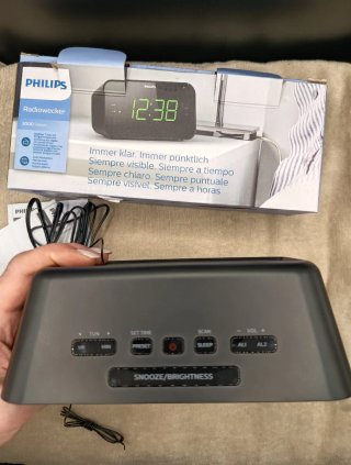 Philips Radio Despertador Digital Negro nuevo