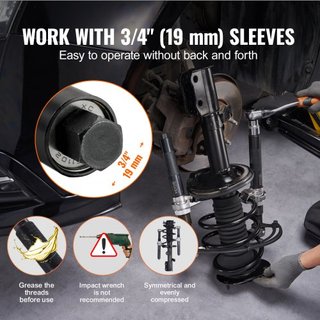 Herramienta Compresora de Resortes de Espiral, 2 pcs Juego de Compresores de Resortes de Estribo de Alta Resistencia, Compresor de Resortes de Estribo de 1200.2 kg con Soporte de Seguridad y Estuc...