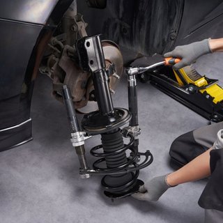 Herramienta Compresora de Resortes de Espiral, 2 pcs Juego de Compresores de Resortes de Estribo de Alta Resistencia, Compresor de Resortes de Estribo de 1200.2 kg con Soporte de Seguridad y Estuc...