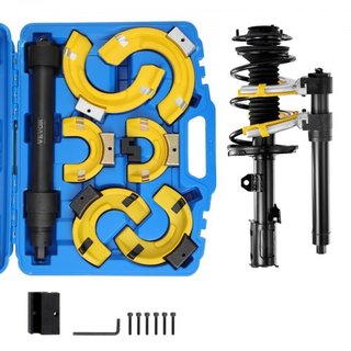 Juego de Compresores de Resortes de Estribo, Kit de Compresores de Resortes de Estribo Macpherson, Herramienta Extractora de Bobinas de Estribo Intercambiable, con Manga Protectora Amarilla y Estu...