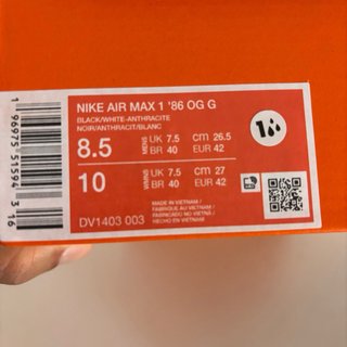 Zapatillas Nike Air Max 1 '86 OG G Negras