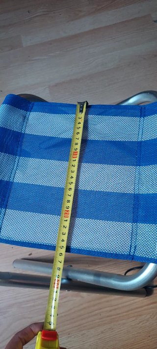 Taburete plegable playa azul y plata