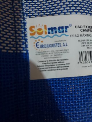 Taburete plegable playa azul y plata