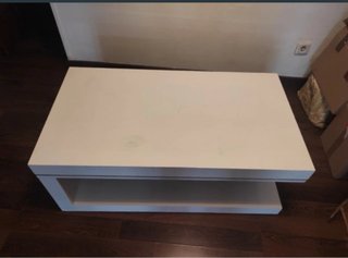 Mesa baja moderna blanca abatible