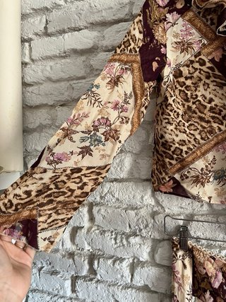 Conjunto vintage estampado leopardo