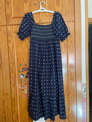 Vestido largo Lefties azul estampado