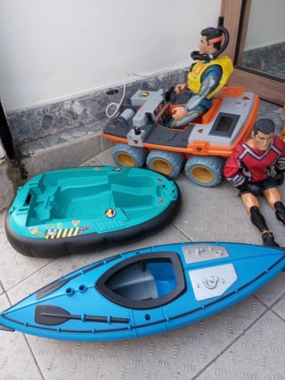 Lote Juguetes: Coche, Kayak, Barco, Figura