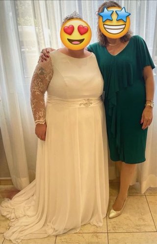 Vestido de Novia Beige y Blanco