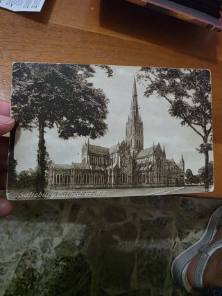 Cartolina d'epoca 1923 Cattedrale Salisbury