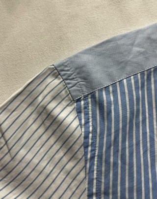 Camicia Brooksfield Uomo Rigata Azzurro/Bianco Tag