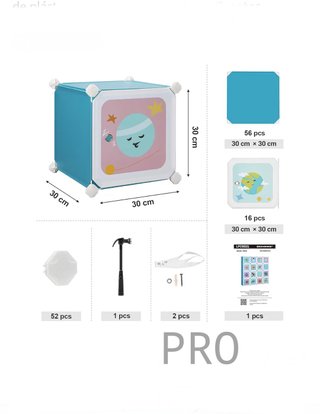 Armario Modular Infantil de 15 Cubos, Organizador