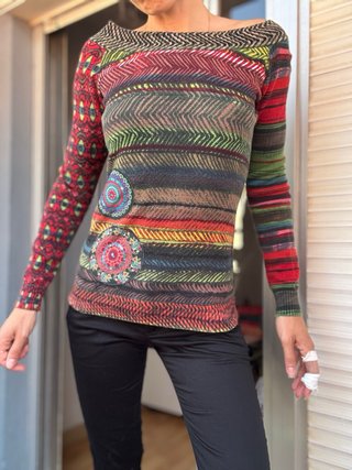 Top Desigual Geométrico Multicolor Talla S