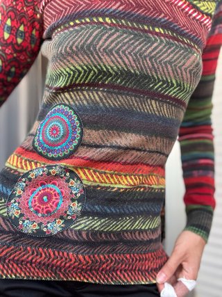 Top Desigual Geométrico Multicolor Talla S