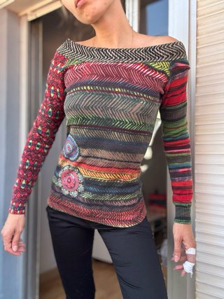 Top Desigual Geométrico Multicolor Talla S