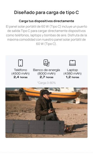 Panel Solar EcoFlow 60W Tipo C