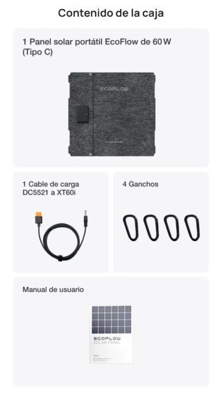 Panel Solar EcoFlow 60W Tipo C