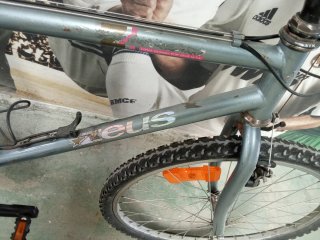 Bicicleta de montaña gris