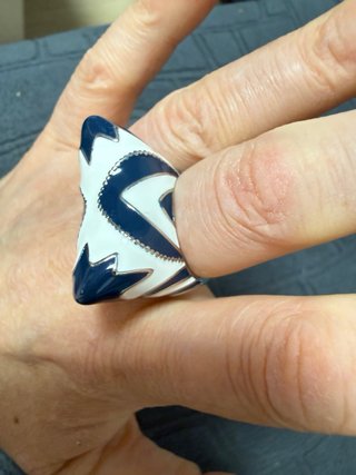 Anillo Ahsoka T.6 azul y blanco